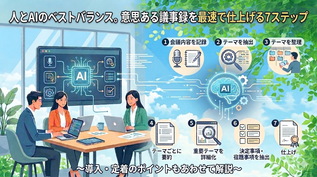 人とAIのベストバランス。意思ある議事録を最速で仕上げる7ステップ