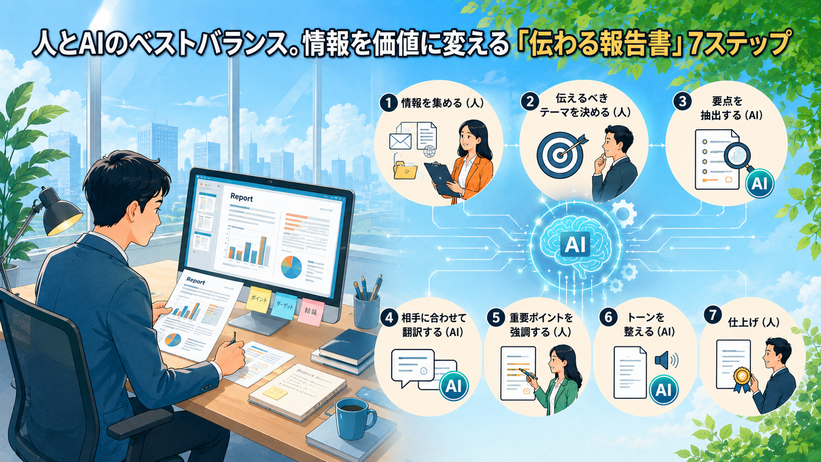 人とAIのベストバランス。情報を価値に変える「伝わる報告書」7ステップ